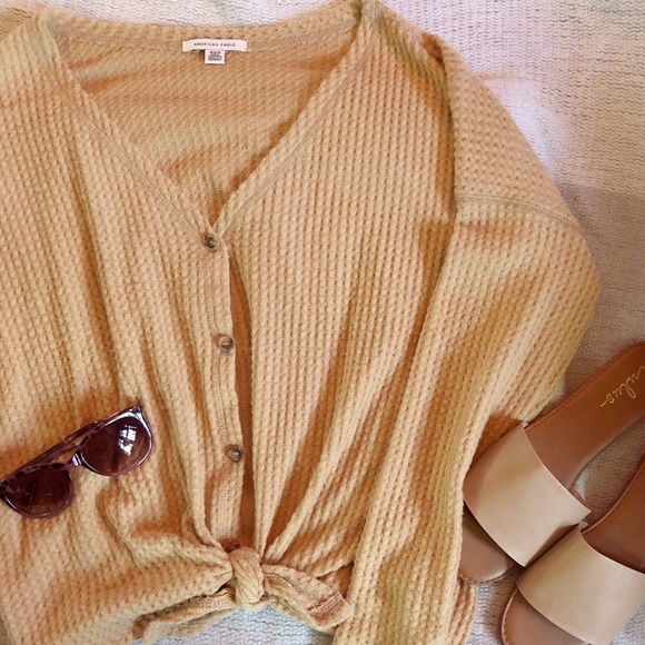 American Eagle Outfitters Tops - American Eagle Plush Waffle Knot Top
